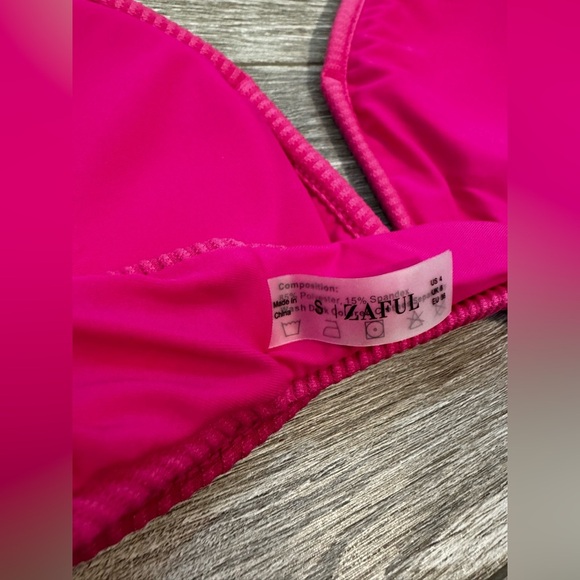 ZAFUL Women's High Cut Bikini Sets Ribbed V-Wire Cami Bikini Two Piece Swimsuit - Picture 8 of 10